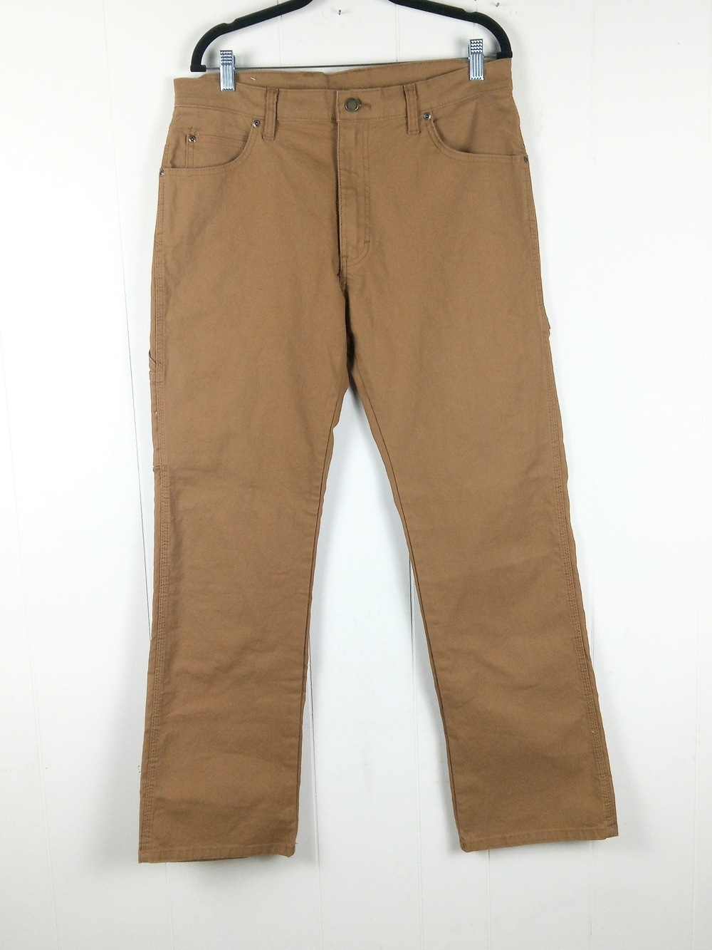 Dickies Carpenter Work Pants Men 33x32 Tan Brown Duck Canvas Relaxed Straight